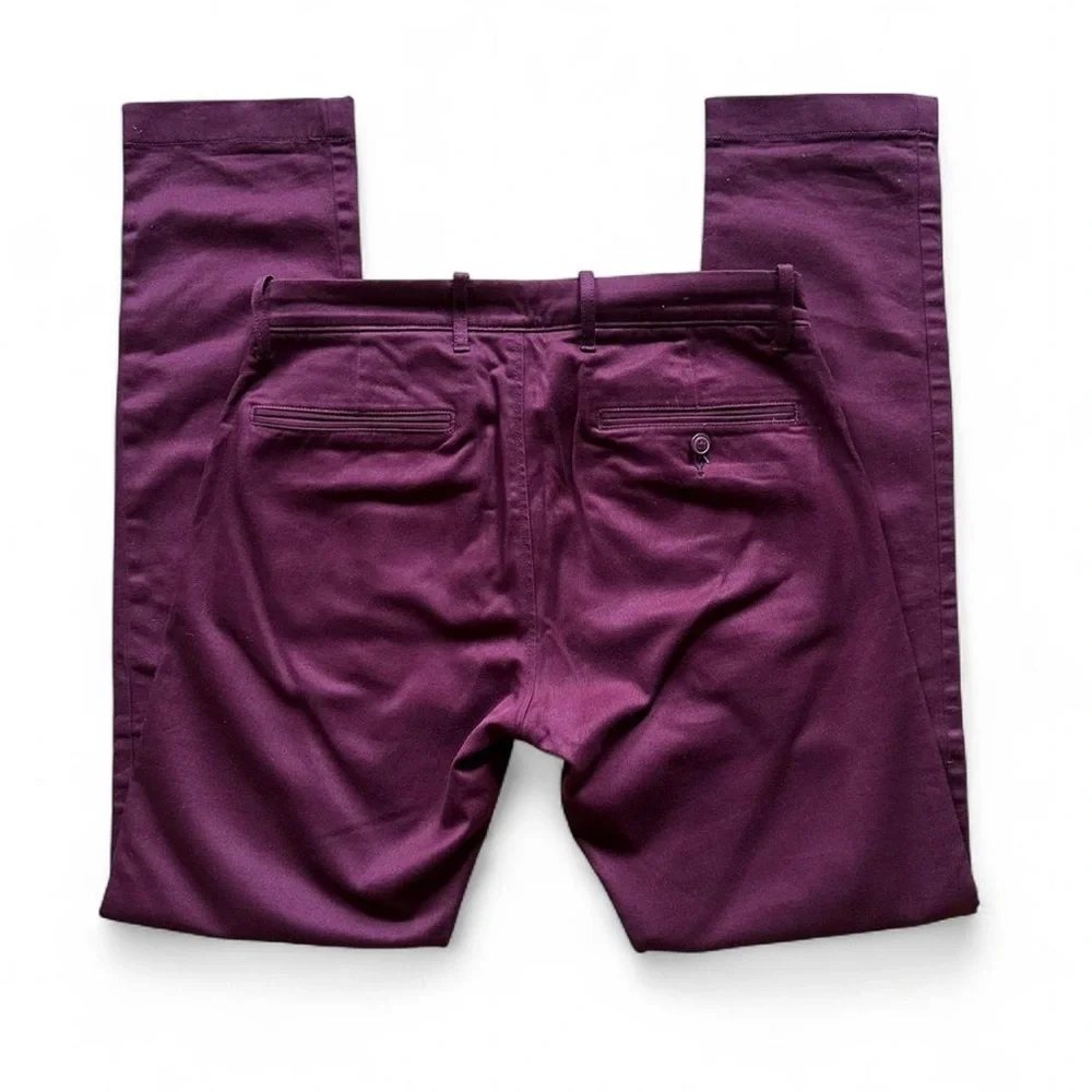 💜 J. Crew Wine Red Stretch 484 Slim Chino Pants (W28 L32)